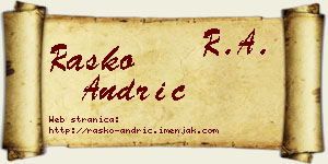 Raško Andrić vizit kartica